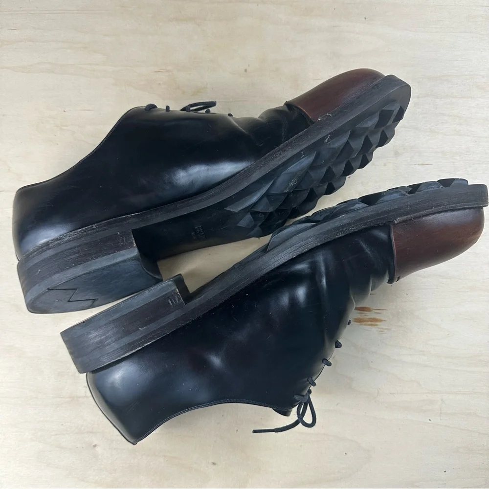 Prada black lace up shoe